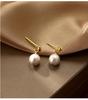 Exquisite Korean Style 999 Pure Silver Pearl Dangle Earrings for Women - Niche Design, High-End Ear Jewelry