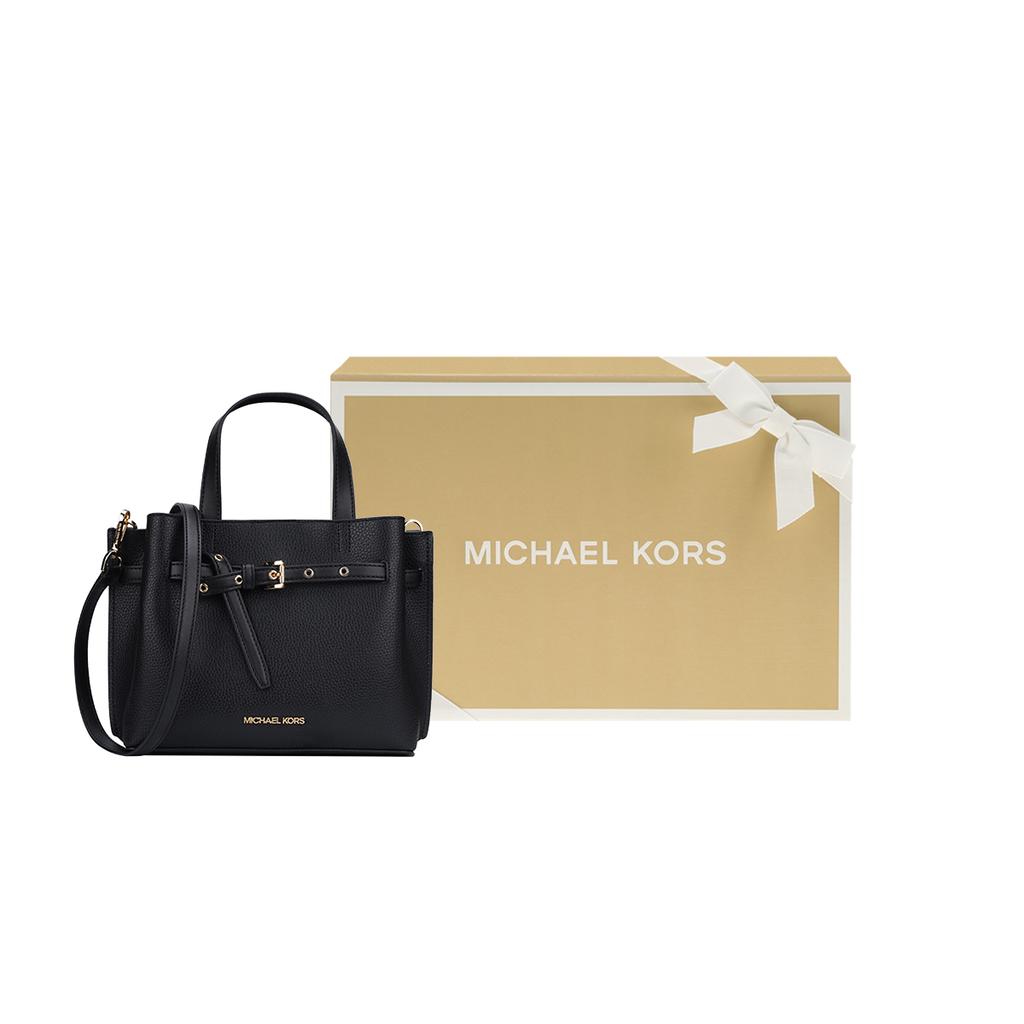 New MICHAEL KORS Emilia Cow Leather Shoulder Bag Crossbody Bag Handbags Small Size Women's Black 35F0GU5S5T-BLACK
