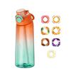 Water Bottle With 7 Pods, 900ML Fruit Water Bottle, 0% Sugar Water Cup, Sports Water Cup