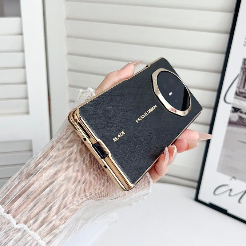 Für Honor Magic V6 V5 V3 Hülle Luxus Veganes Leder Silikon Galvanisiertes Klapphandy Hülle Fingerabdruckresistenter Stoßfänger