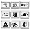 Fashion Cheese Painting Plate Lovely Cat Ball Heart Eyes Laser Engraving Charm Links Fit 9mm Stainless Steel Bracelet DIY Making