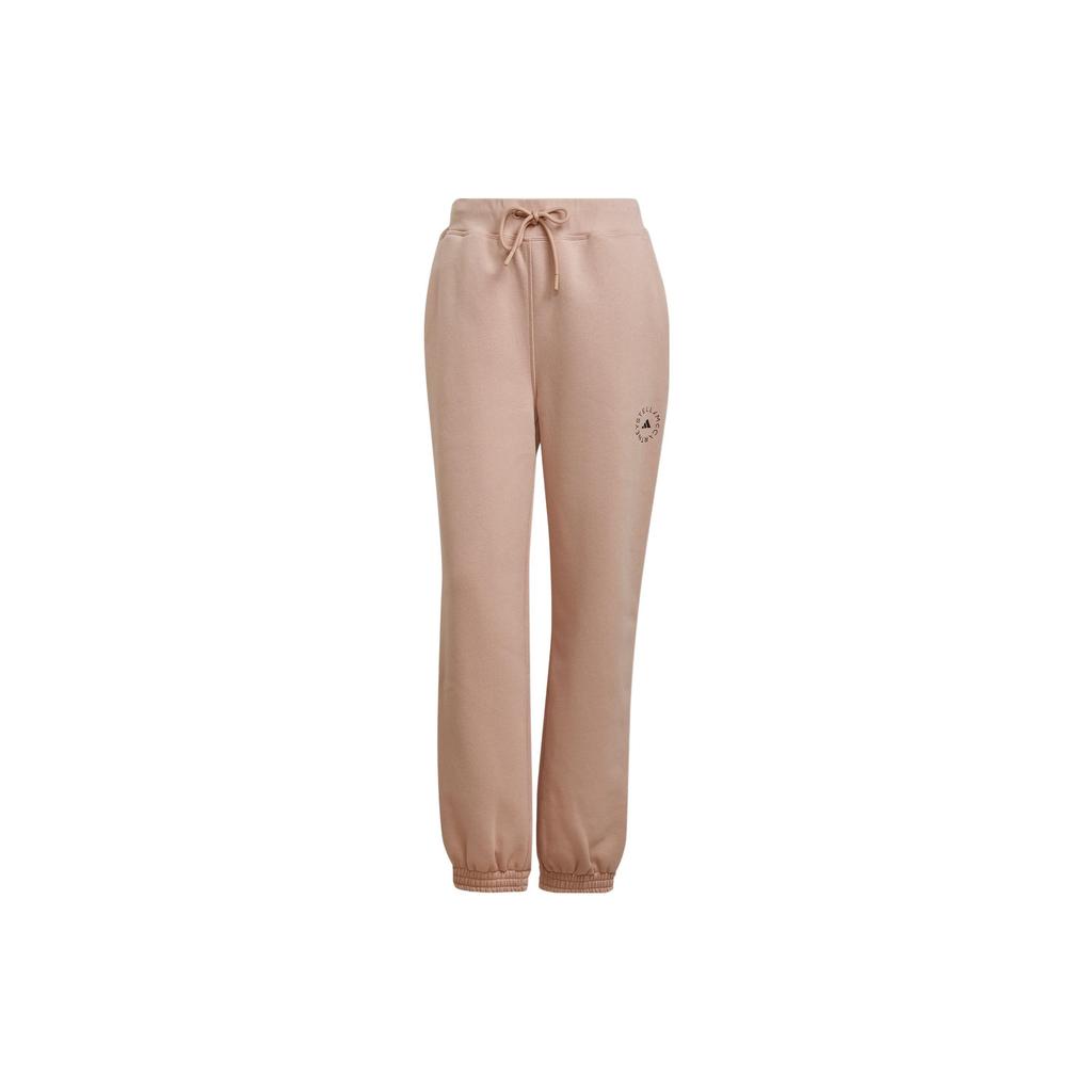Adidas X Stella McCartney Solid Tone Relaxed Sweatpants Drawstring Waist Cuffed Hem Casual Daily Wear Women Light Pink H59287