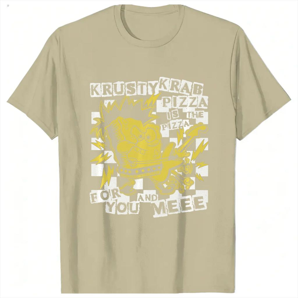 SpongebobsPunk Bob Krusty Krab Pizza T Shirt Summer Unny TShirts 100 Cotton Trending Tshirt For Couple ShortSleeve Top Tees