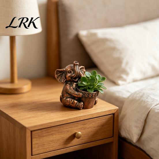 Small Planter Cute Elephant Planter, Animal Flower Pot, Weatherproof Indoor Outdoor Thickened Cactus Air Plant Holder for Home Office Desktop