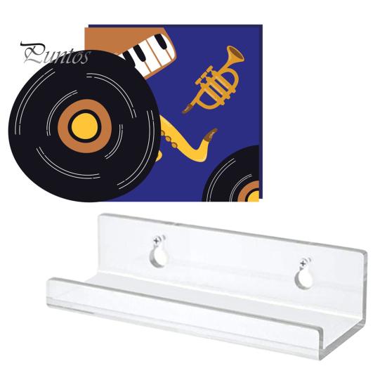 1Pc/6Pcs Clear Acrylic Vinyl Record Shelf Wall Mount Sleek Music Album Display Floating Shelves Record Holder
