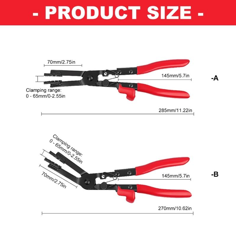 Long Hose Clamp Pliers with Locking Mechanism for Hard to Reach Hoses Automobile Water Pipe Pliers