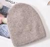 Angora Rabbit Fur Winter Woman Hat Cashmere Skullies Beanies Soft Solid Warm Fluffy Thick Sequins Knitted Hat Gift Wholesale