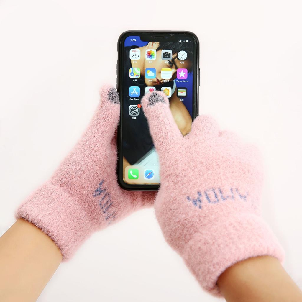 New Women's Fingertip Bear Touch Screen Gloves, Fashionable Warm Winter Gloves, Cartoon Cute Split Finger Touch Screen Gloves