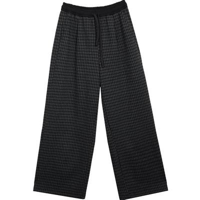 BETU Damen Plaid Fleecegefütterte Weitbeinige Hose