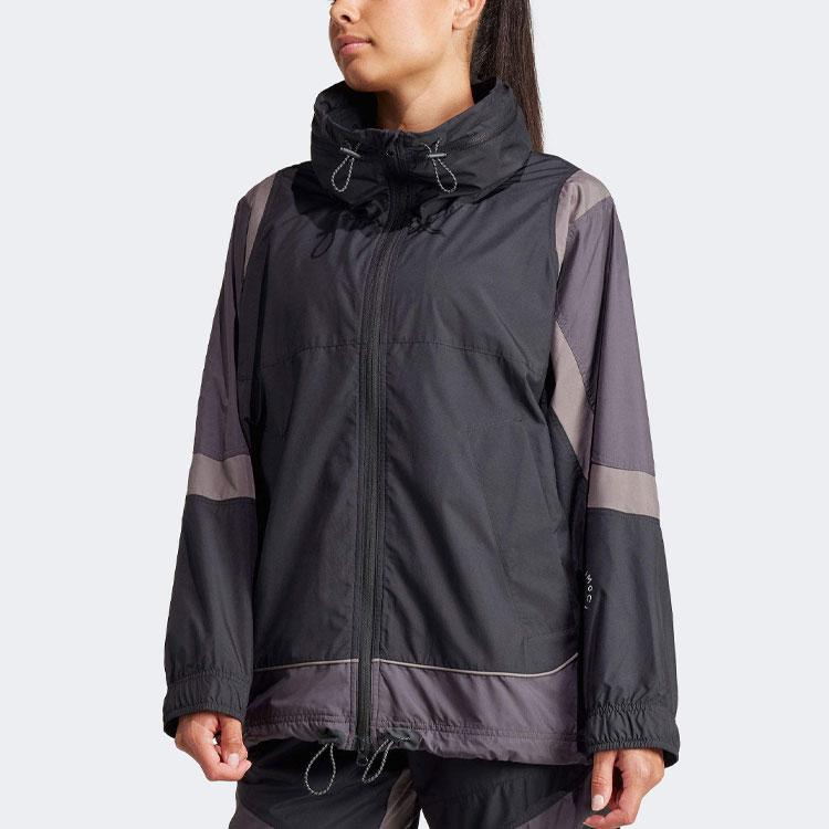 adidas Women's Colorblock Windbreaker Jacket Black/Grey IN3619