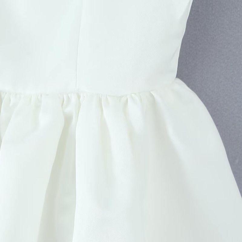 Kaslead New Women clothes Western Style Forged Surface One-Shoulder Three-Dimensional Oversized Ribbon dress