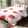 3pc Strawberry Print Bedding with Coreless Set Bedroom Living Room Multiple Sizes, Machine Washable, Soft and Comfortable