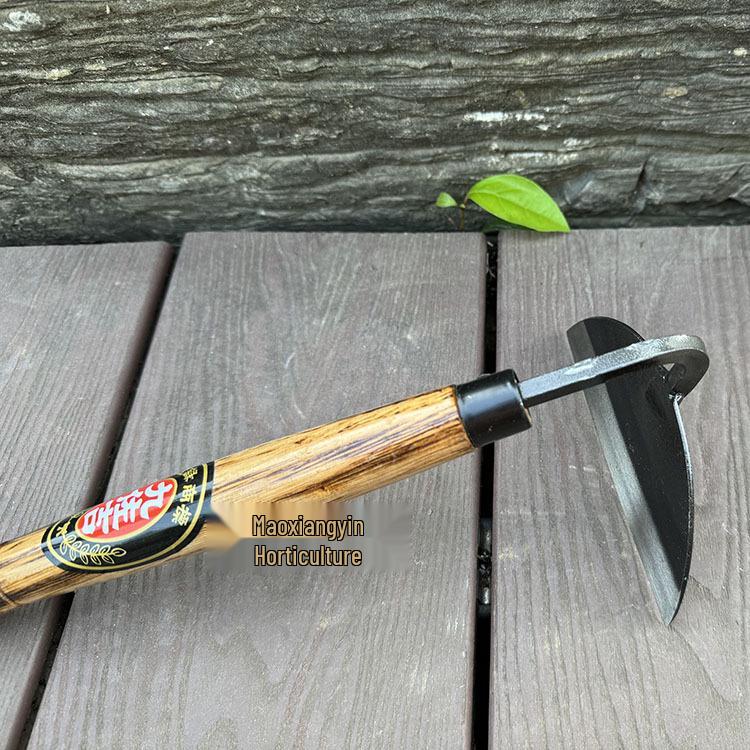 Kuzokichi All-Steel T-Hoe: Versatile Small Hoe for Weeding, Planting, and Gardening In Vegetables & Flowers - Half-Moon Japanese Garden Tool.