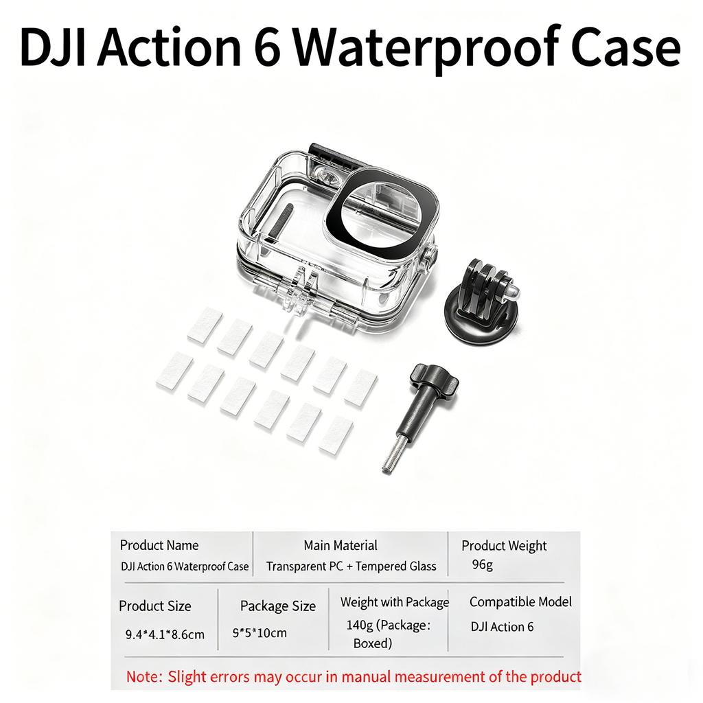 Portable Waterproof Case for DJI Osmo Action 6 - Underwater Dive Housing with Buoyancy Bar Camera Shell Accessories