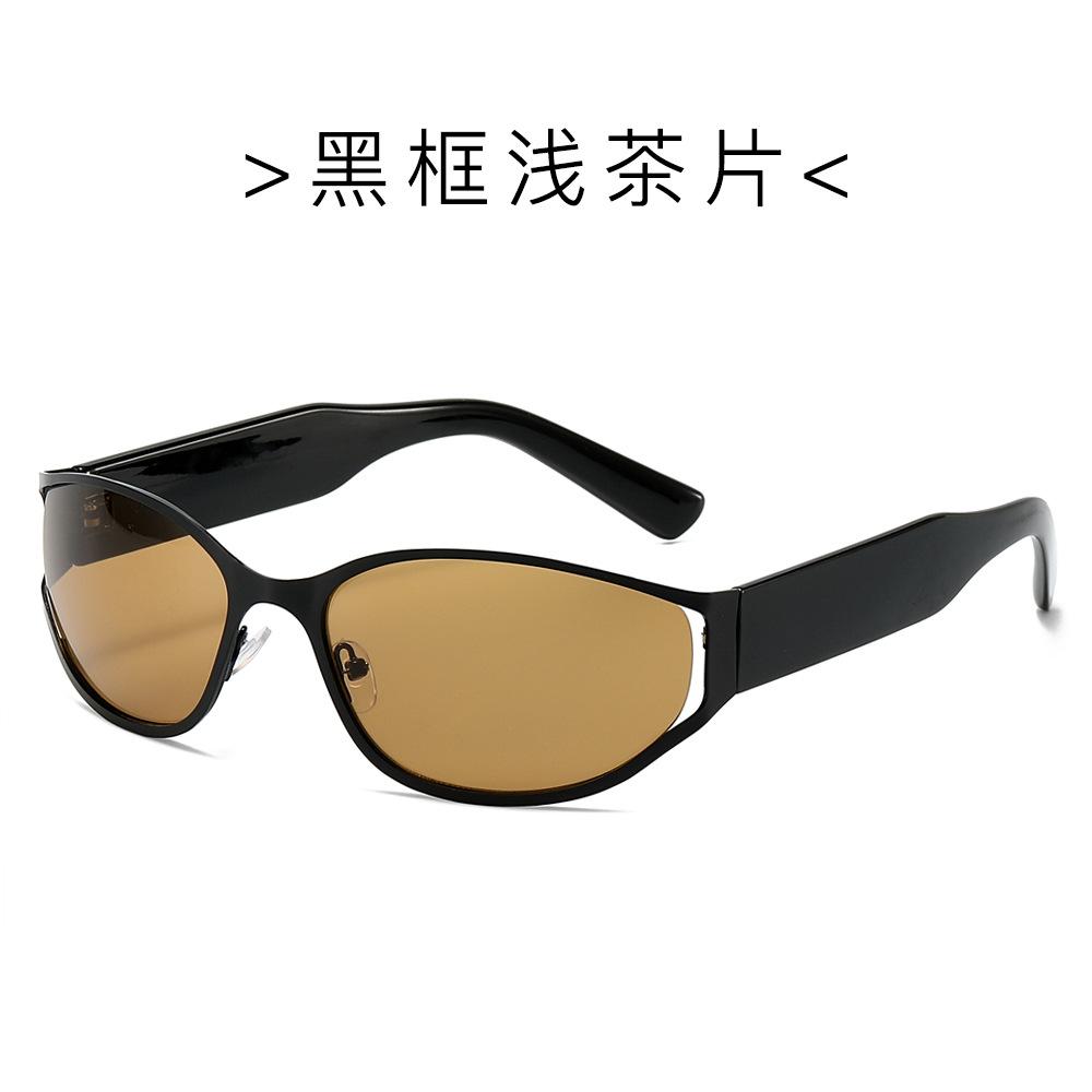 European and American fashionable futuristic tech oval frame sunglasses, new eyewear trendy millennial style sun-protection sunglasses