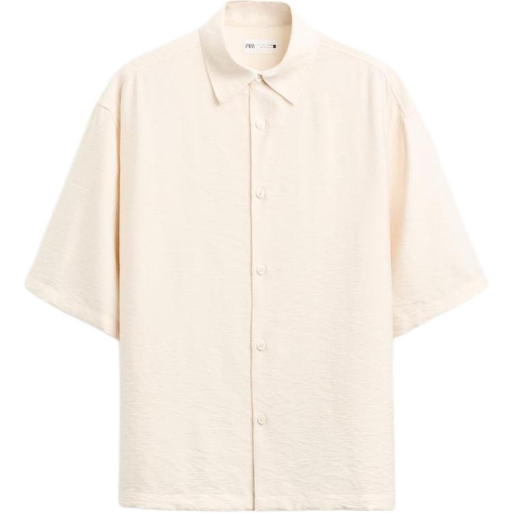 

Zara Loose Fit Solid Color Comfortable Polo Shirt Men shirts Off-White 5821373-712 XL