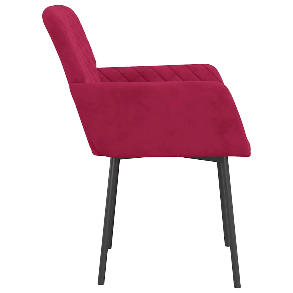 Dining Chairs 2 Pcs Burgundy Velvet