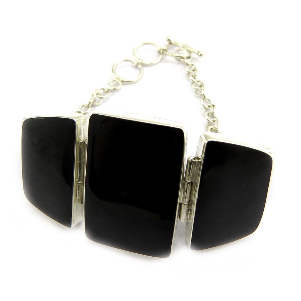 Les Trésors De Lily [B6307] - Bracelet Argent 'Dédale Sagesse' Noir