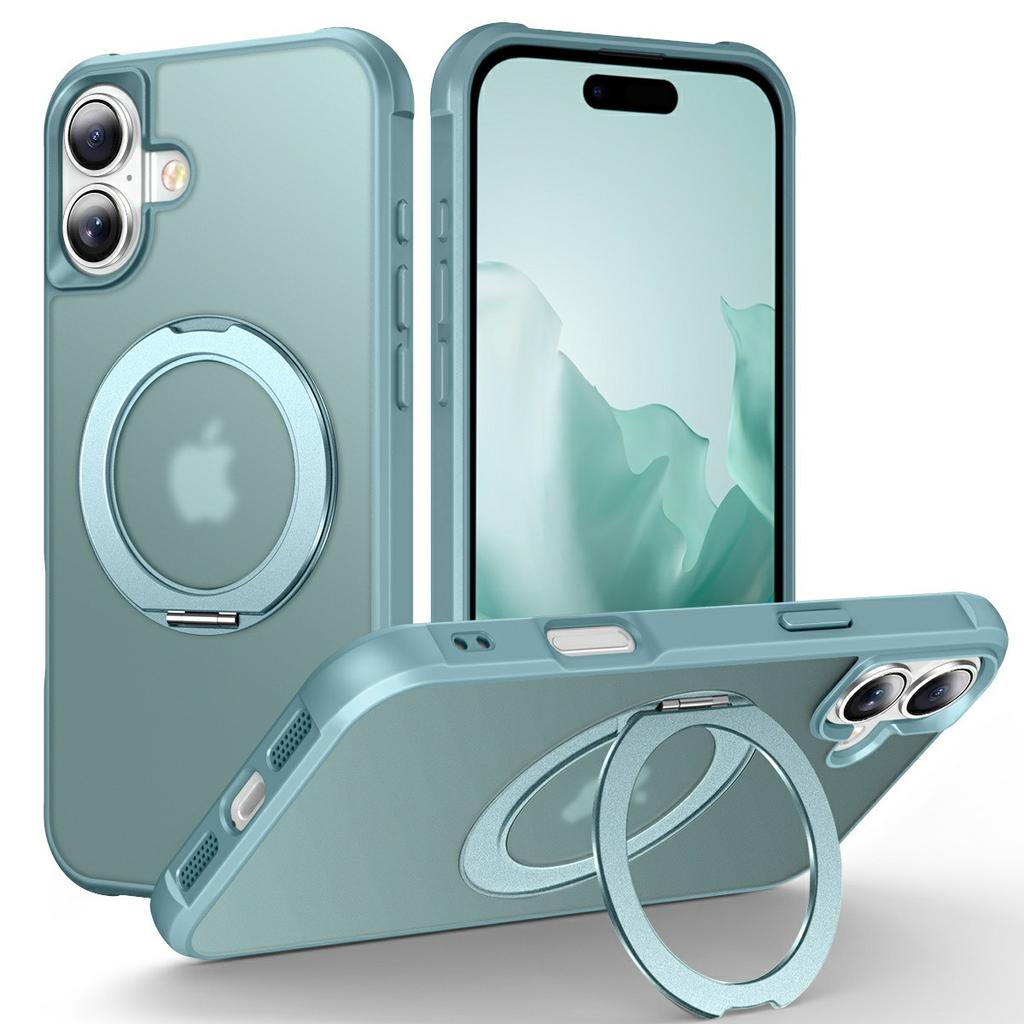 For iPhone 17 Case Magnetic Kickstand TPU+PC Shockproof Hybrid Phone Cover