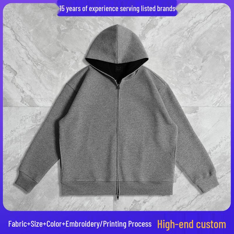 Unisex RDJ420g Heavyweight Retro Double Zipper Hoodie Sweatshirt for Spring & Fall. Extra Large