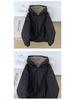 Unisex Reversible Hooded Cotton Jacket with Thick Velvet for Winter
