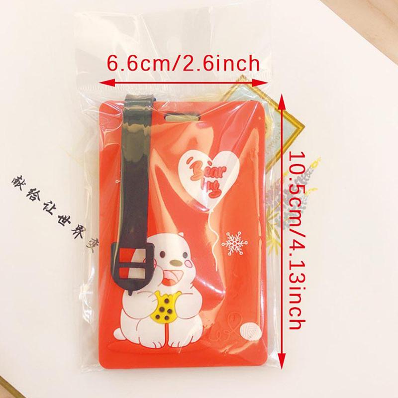Cartoon Travel Luggage Tags Baggage Suitcase Name Address Label Holder Silica