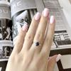 Серебряное кольцо с натуральным сапфиром 1.651ct, фианитами, вес изделия 2,36 гр (2162681)