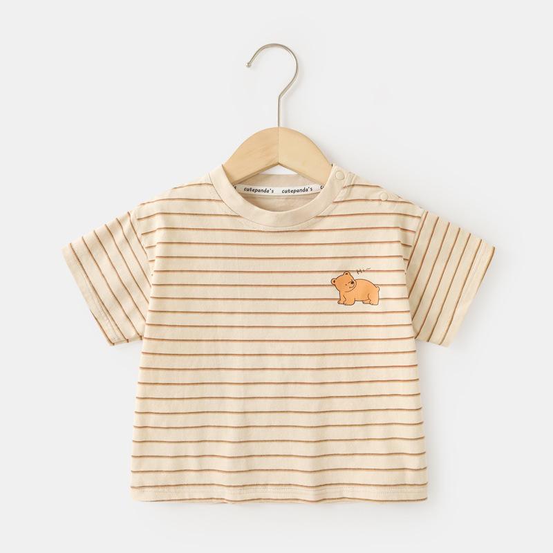 

Одежда для малышей, повседневные футболки с короткими рукавами, летняя одежда для мальчиков и девочек, детские летние топы с половиной рукавов 120cm