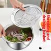 Multifunktionaler Gemüseschneider Raspel 1/2 Stück BPA-frei mit Abtropfschüssel-Set für Küchenaufgaben wie Reisschütten, Gemüseschneiden