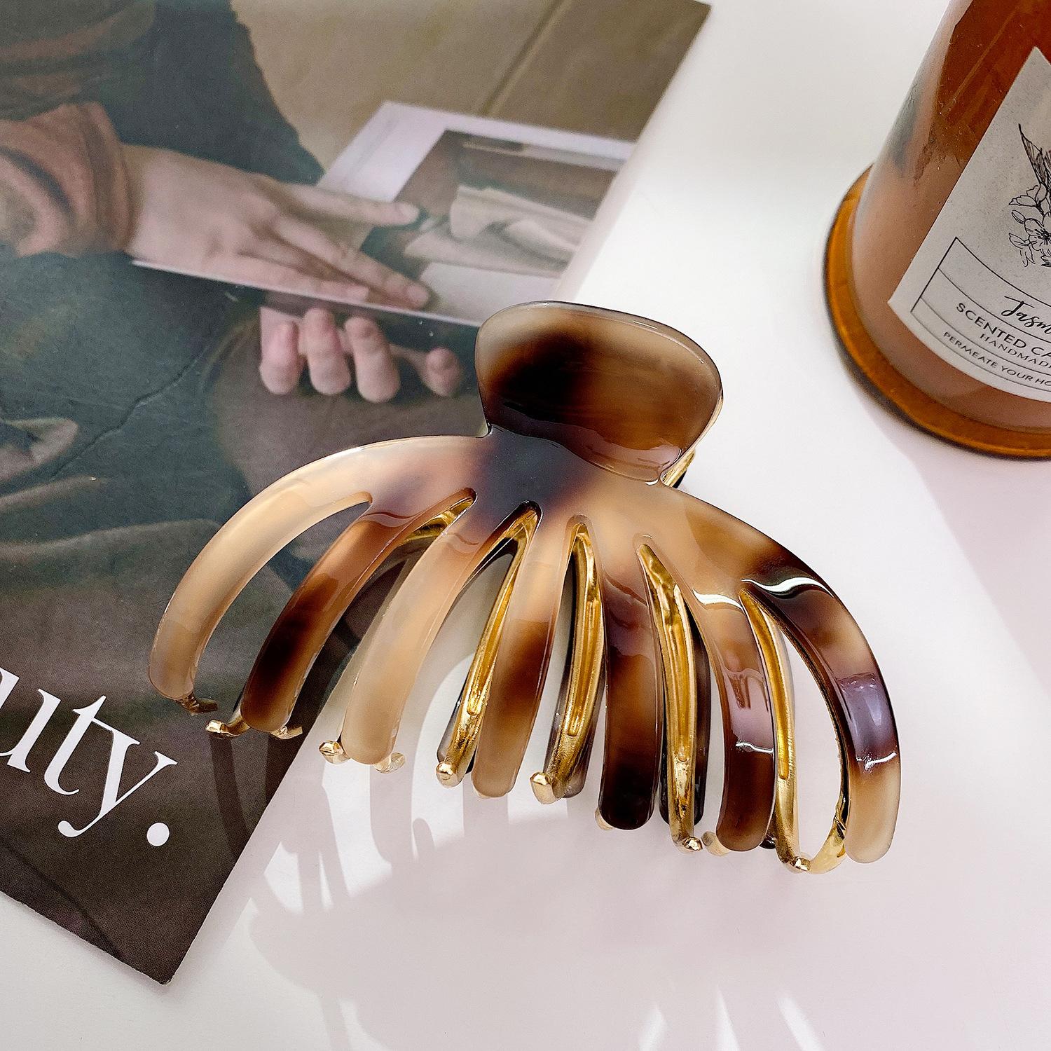 

Dovey Acetate Timeless Hair Clip Featuring Sophisticated Style And Unique Color Options Rice Tortoise