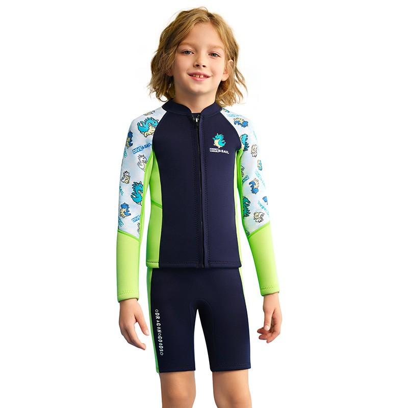 

1.5MM Children s Diving Suit Split Long-sleeved Shorts Cold-proof Warm Snorkeling Boys Swimming Surfing Jellyfish XXL