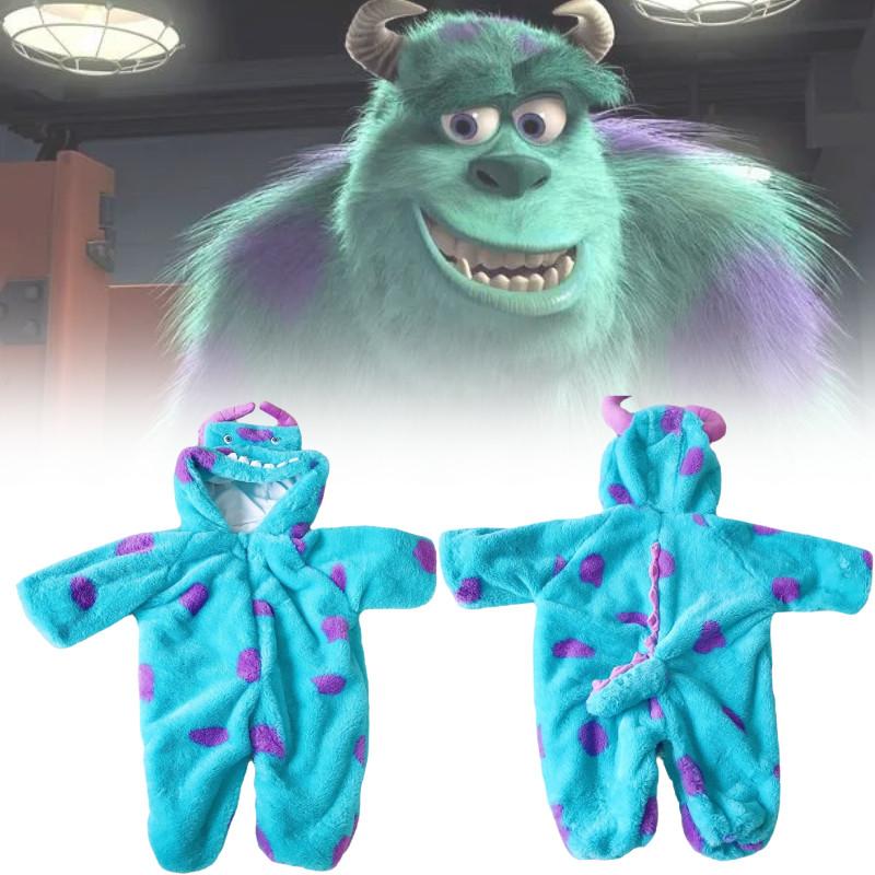 Adorable Baby Sullivan Monster Plush Onesie Thick Hooded Pajamas For Autumn Winter