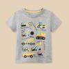 Little Maven 2026 Summer Fashion New Tops Children's Clothing T-shirts Cartoon Excavators Infant Baby Boys Kids Clothes