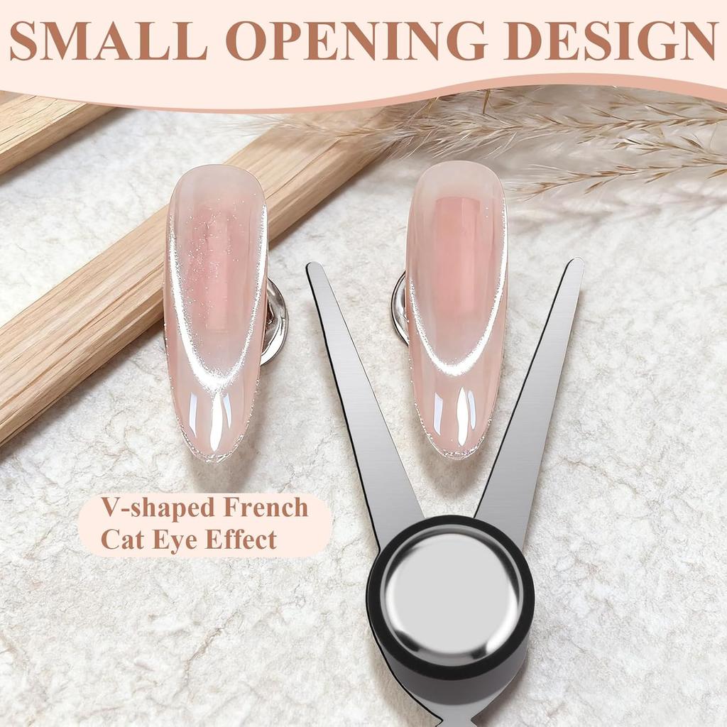 3D Doppelkopf-Nägel Französische Form Starker Cat-Eye-Magnet Nagelkunst Gel-Nagellack Magnetischer Effekt Maniküre Zubehör Werkzeugset