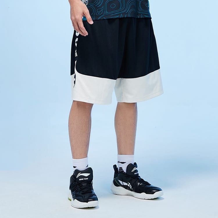 Li Ning Basketball Collection Casual Shorts Men's New Standard Black Light Antique Yellow AAPQ007-7