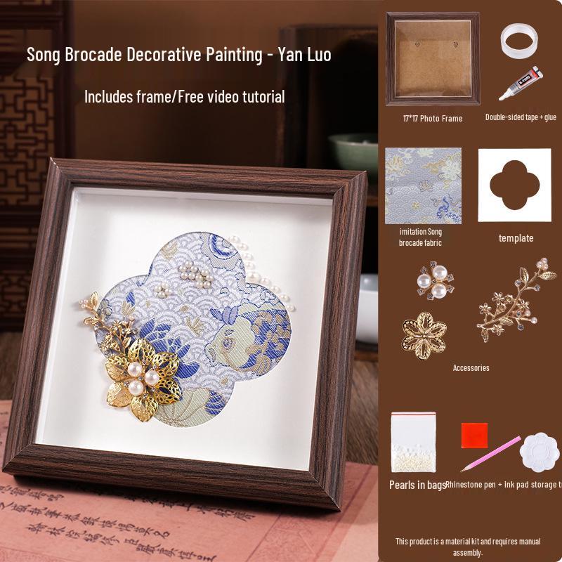 DIY Pearl Brocade Painting Kit: Chinese-Style Photo Frame for Spring Festival, Mother's Day & Team Building