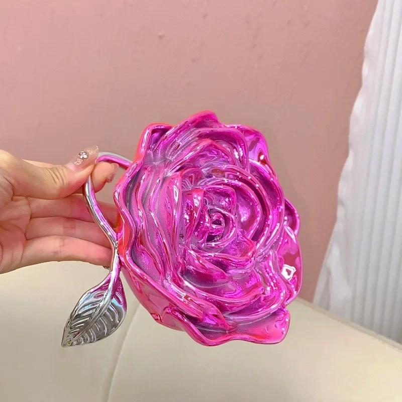 Luxury Rose Evening Bag Clutch 3D Flower Box Women Handbags Designer Wedding Purse Acrylic Shoulder Crossbody Bags for Women
