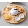 Party Snack Tray Wooden Fruit Basket Wooden Thickened Snacks Breakfast Holder Multi-compartments Round Dessert Tray Home Tools