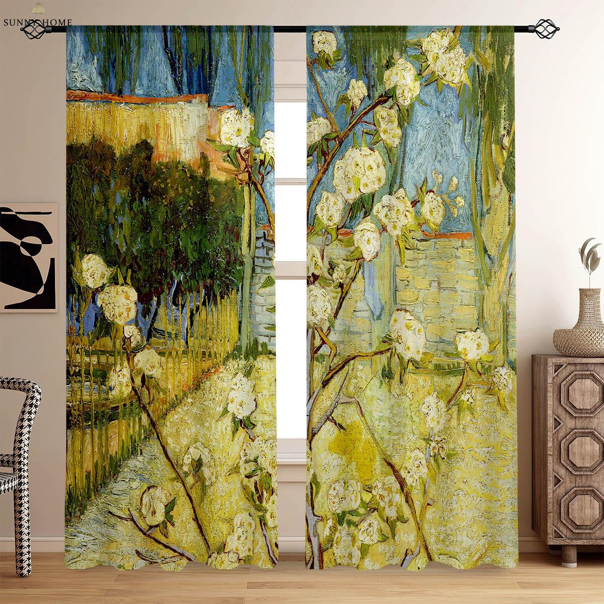 

Классическая картина маслом 3D печать занавеска кабинет студия гостиная спальня декоративная занавеска полиэфирное волокно 2 шт W50xH140(CM)x2PCS&Grommet Top