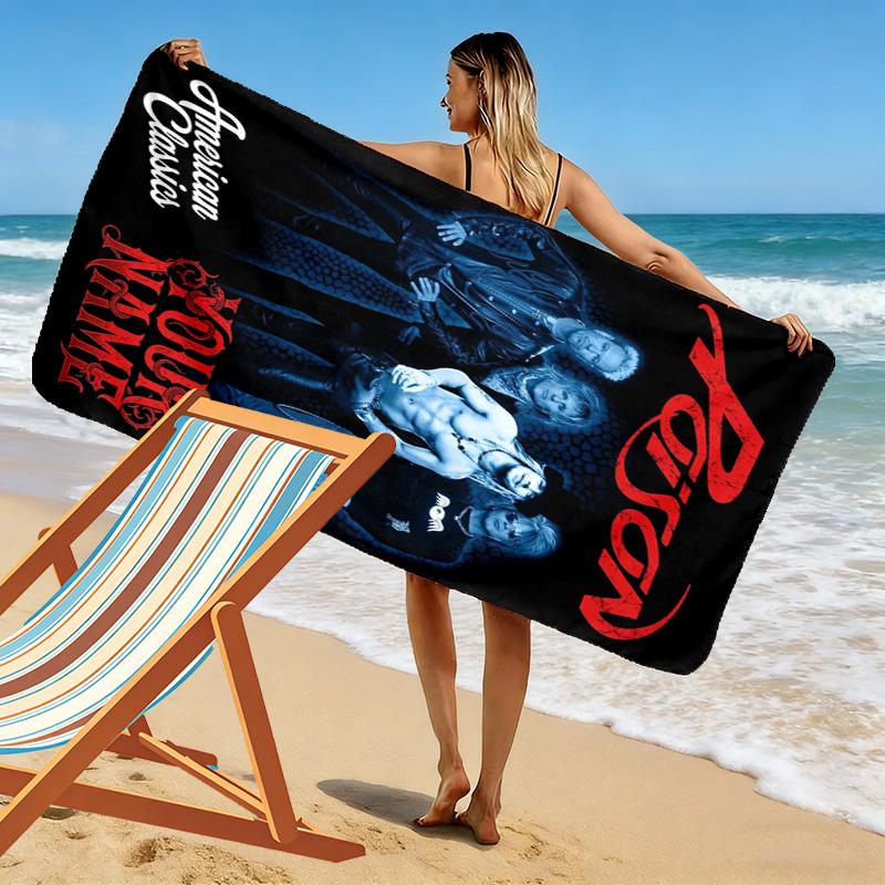 Name Custom Poison Band Print Beach Towel, Large Soft Quick Dry Towel for Beach Camping Swimming