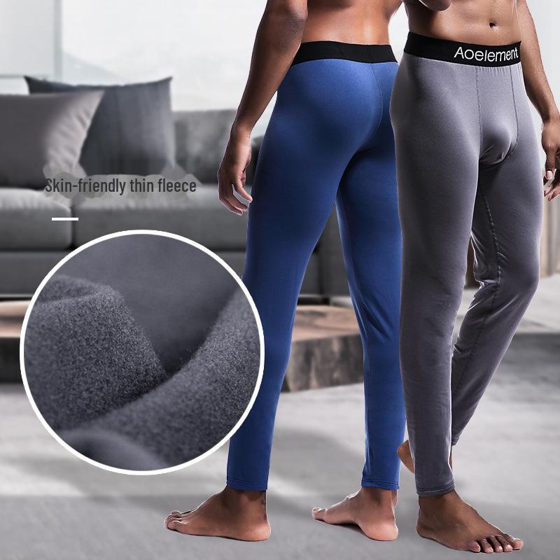Men's Thin Velvet Warm Autumn/Winter Leggings - Comfortable and Close-Fitting.