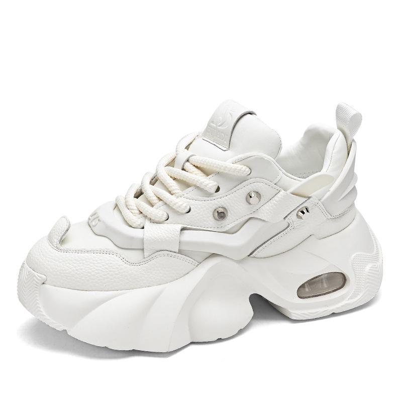 Korean Style Breathable Thick-Soled Dad Sneakers with Height Boost for Youth – Trendy and Versatile Casual Sports Shoes
