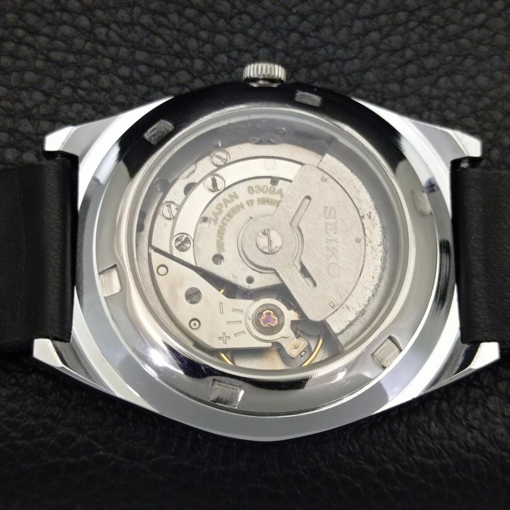 REFURBISHED VINTAGE SEIKO 5 AUTOMATIC 6309A JAPAN MENS BLACK WATCH a441317-5 Sk-a441317