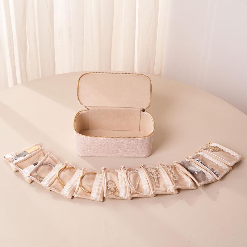 

Elegant Leather Jewelry Storage Box for Rings and Earrings 21*12*8cm коричневый