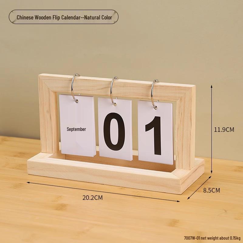 Creative Wooden Calendar Ornament - Small Desktop Date Display & Photo Props