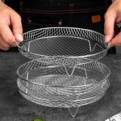 3Pcs Air Fryer Rack Stackable Dehydrator Racks Stainless Steel Basket Tray Accessories for Oven Microwave Baking Roasting