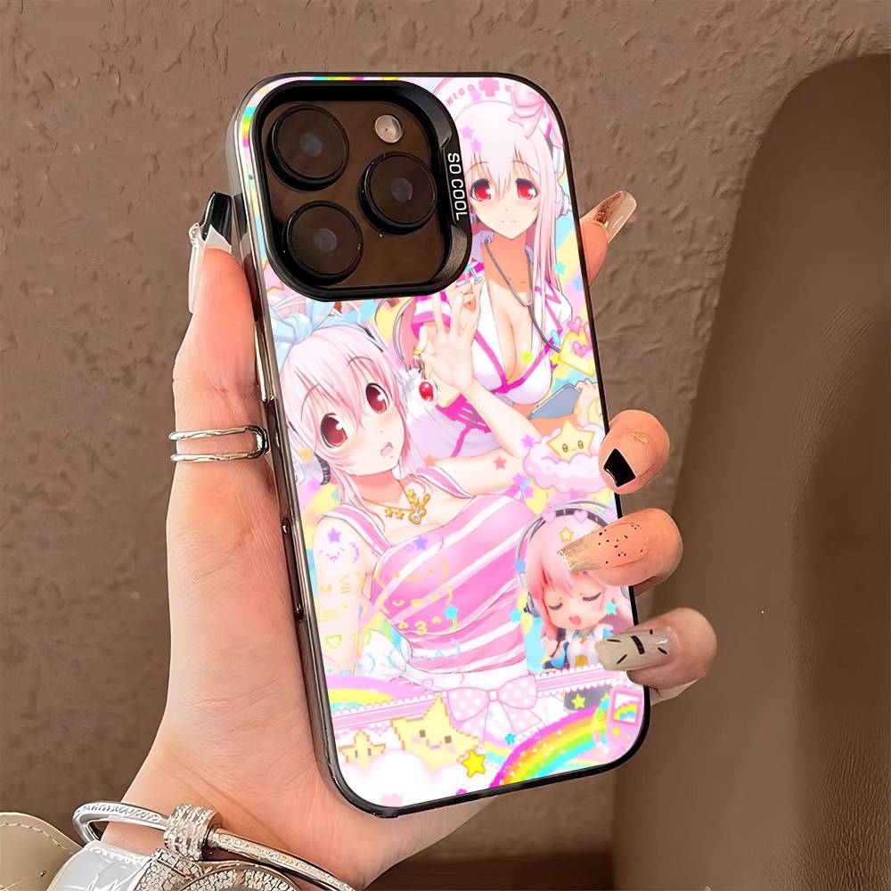 Classic Virtual Singer Super S-Sonico Phone Case Color Silver Shell For LPhone 17 16 16e 15 14 13 12 11 Pro Max Plus