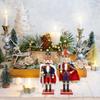 Large Handcrafted Nutcrackers Soldier Figurine For Christmas Decorations 38Cm Wooden Holiday Centerpieces