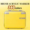 360 Color Professional Artist Marker Luggage Set - Soft-tip Drawing Straight Line Liquid Acrylic Markers DIY Graffiti Art Painti