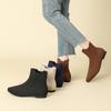 Damen Spitz zulaufende Strick-Stiefeletten Atmungsaktive Slip-On Keilabsatz-Sockenstiefel für Frühling Herbst Lässige Stiefel für Damen Bequeme Flache Stiefeletten